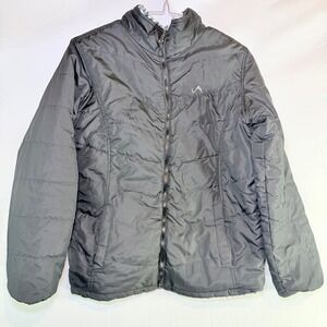 Vertical 9 Girls Black Quilted Puffer Jacket Fleece Lined Full Zip‎ Size XL 16